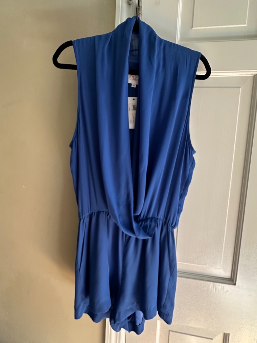 Parker Atlas Silk Romper NWT Draped Twist Front in Surf in Women's Size M